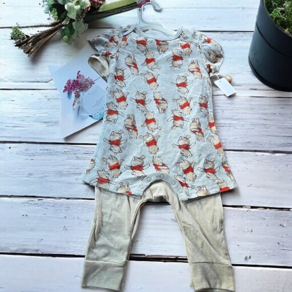 NWT DISNEY ( 3/6M ) Set of Winnie the Pooh Cotton One Pieces - Picture 3 of 4